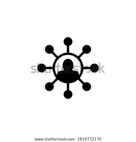 Social reach Icon in black flat glyph, filled style isolated on white background