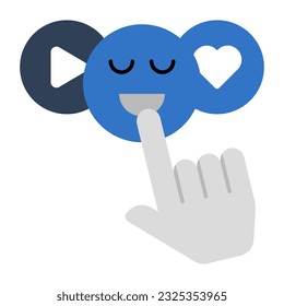 Social reaction icon, editable vector 