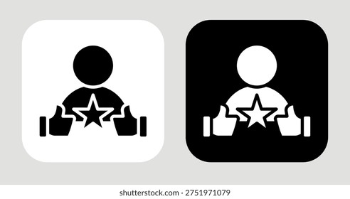 Social Recognition Icon In Black and White Glyph Style