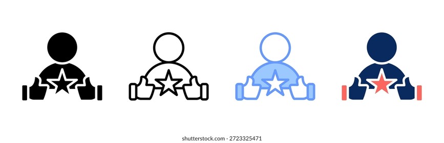 Conjunto de iconos de reconocimiento social colección de estilos múltiples