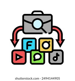 social recruiting recruitment business work color icon vector. social recruiting recruitment business work sign. isolated symbol illustration