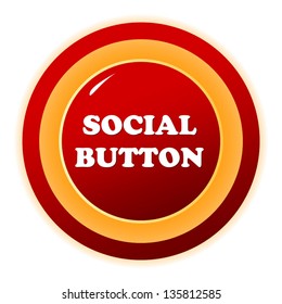 Social red button on a white background