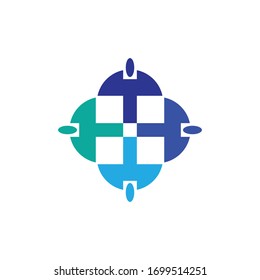 Social relation  ship logo icon stock vector