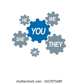 Social Relations conceptual logo, unique vector symbol. Society and Person, social interaction. 