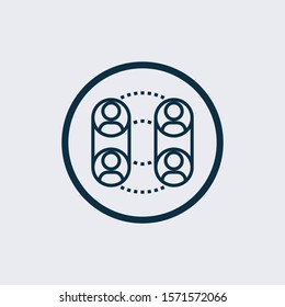 Social relations vector icon on white background. Social relations icon in modern design style. Social relations vector icon popular and simple flat symbol for web and graphic, mobile app,