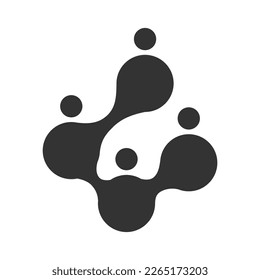 Plantilla de logotipo de la comunidad de relaciones sociales Icono Ilustración Identidad de marca.Isolación e ilustración plana. Gráfico vectorial