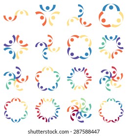 Social relationship, company, friendship logo and icon on white background
