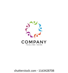 Social relationship illustration logo and icon