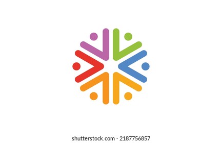 Social relationship logo and icon. Concept of Teamwork and Great work logo design