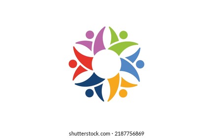 Social relationship logo and icon. Concept of Teamwork and Great work logo design