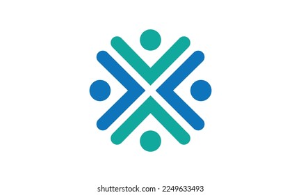 Social relationship logo and icon. Concept of Teamwork and Great work logo design