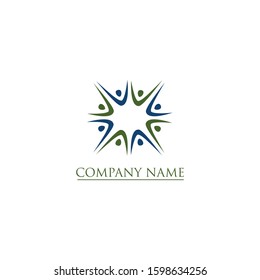 Social relationship logo icon. Creative team work concept logo design template