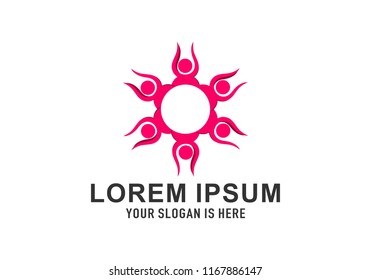 Social Relationship, Teamwork, People work, Business company logo design