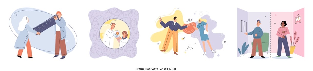 Social relationship vector illustration. Colleagues rely on effective communication and mutual support to succeed Support from friends and loved ones is invaluable during challenging times Working