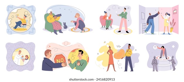 Social relationship vector illustration. Companionship and togetherness create sense belonging and fulfillment Trust forms foundation strong and lasting relationships Assisting others strengthens