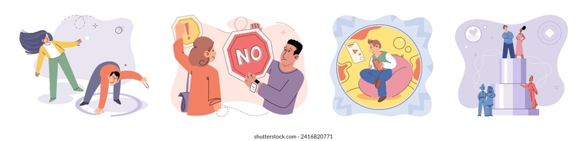 Social relationship vector illustration. The social relationship metaphor sheds light on interconnectedness human interactions Multiethnic communities foster cultural diversity and promote inclusivity