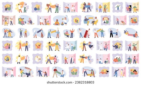 Social relationship vector illustration. Solidarity among community members strengthens social cohesion Respect for others cultivates harmonious and respectful relationships Social relationships