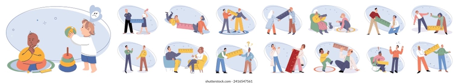 Social relationship vector illustration. Support from friends and family provides emotional well being Together, we can achieve more and create positive change in society Friendship brings joy