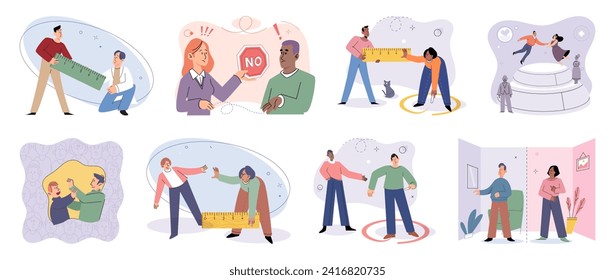 Social relationship vector illustration. Teamwork and collaboration drive innovation and progress The social relationship concept explores complexities human connections Colleagues support and inspire