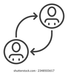 Social Relationships and Interaction vector concept linear icon or symbol