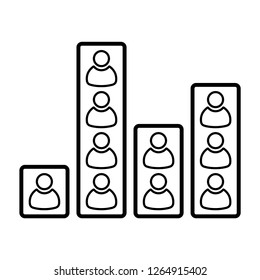Social research. Diagram. Vector icon, white background.