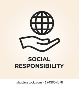 Vector de diseño de icono de responsabilidad social para uso múltiple   