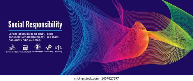 Social Responsibility Icon Set and Web Header Banner