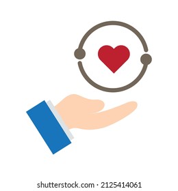 Imagen vectorial de icono de Responsabilidad Social. También se puede usar para donaciones. Adecuado para aplicaciones móviles, aplicaciones web y medios impresos.