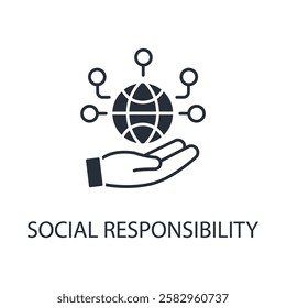 Social Responsibility icon. vector.Editable stroke.linear style sign for use web design,logo.Symbol illustration.