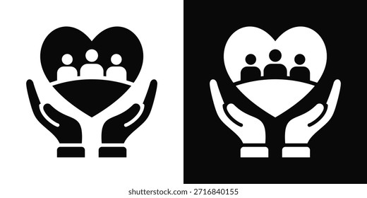 Social Responsibility Icon White And Black Background Style