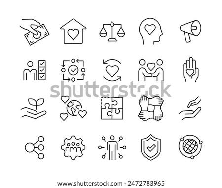 Social Responsibility Icons - Vector Line Icons