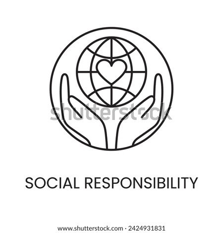 Social responsibility line icon in vector with editable stroke for packaging