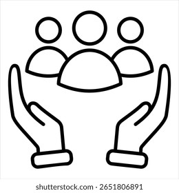 Social Responsibility Outline Icon Vector Illustration