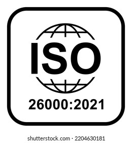 Social Responsibility. Standard quality symbol. Vector button sign isolated on white background .