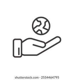 Social Responsibility thin liner icon vector.