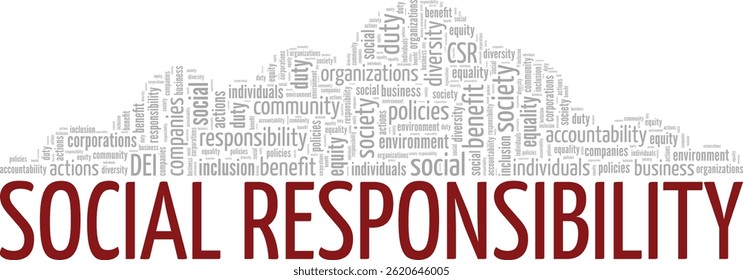 Social Responsibility word cloud conceptual design isolated on white background.