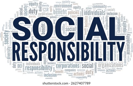 Social Responsibility word cloud conceptual design isolated on white background.