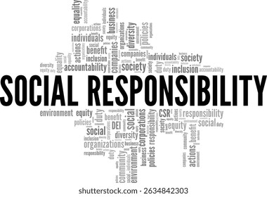 Social Responsibility word cloud conceptual design isolated on white background.