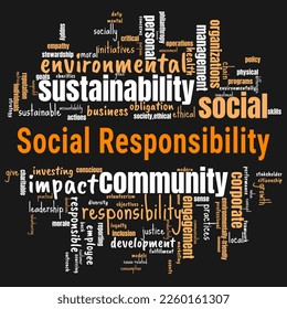 social responsibility word cloud template. Law concept vector on white background.