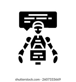 social robot assistant  robotics glyph icon vector. social robot assistant  robotics sign. isolated symbol illustration