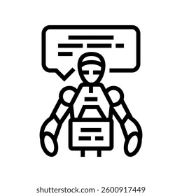 social robot assistant  robotics line icon vector. social robot assistant  robotics sign. isolated contour symbol black illustration