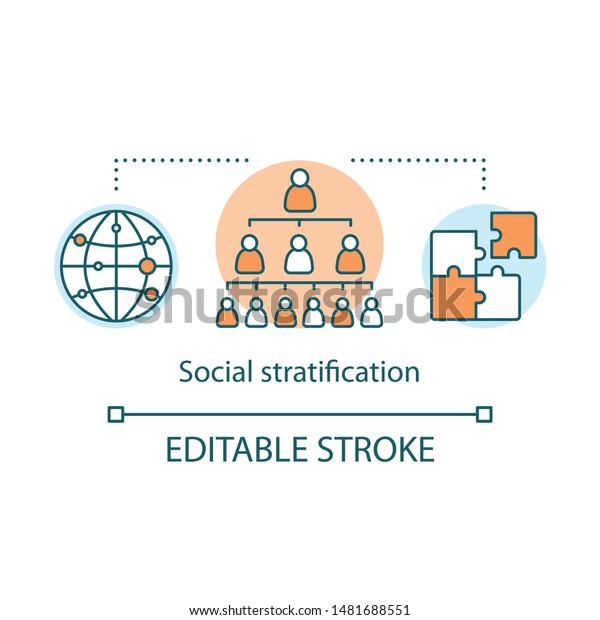 社会的満足のコンセプトのアイコン 社会階層 クラス 組織のシンラインイラスト 人口構造 社会や地域社会の不平等 ベクター画像分離図面 編集可能なストローク のベクター画像素材 ロイヤリティフリー