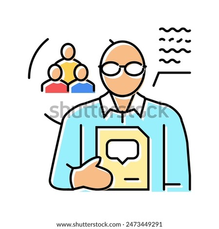 social scientists worker color icon vector. social scientists worker sign. isolated symbol illustration