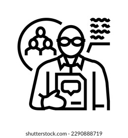 social scientists worker line icon vector. social scientists worker sign. isolated contour symbol black illustration