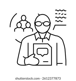 social scientists worker line icon vector. social scientists worker sign. isolated contour symbol black illustration