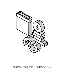 social security benefit allowance isometric icon vector. social security benefit allowance sign. isolated symbol illustration