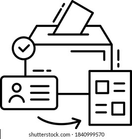 Social Security card with Ballot Paper and Box Concept Vector Icon Design, Voting and Elections Symbol on White background
