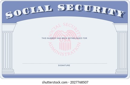 Social Security Card Document Form With Place For Signature And Citizen Number