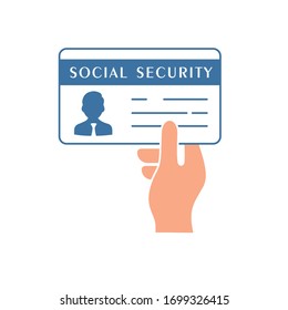 Social Security Card. Vector Illustration, Flat Design, White Background.