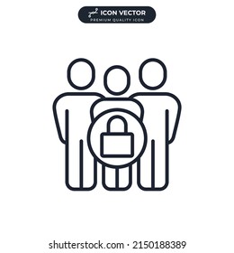 plantilla de símbolo de icono de seguridad social para colección de diseño gráfico y web ilustración vectorial